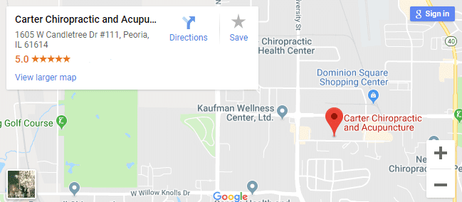 map of Peoria chiropractors